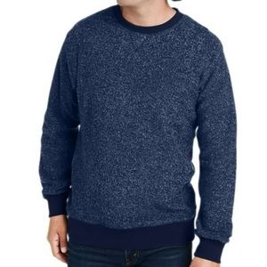 Aspen Navy Speck Striped Pullover Crew Neck Unisex Sweater Sweatshirt (size L)